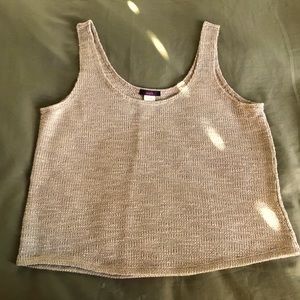 Summer Gold Sparkle Knit Tank Top
